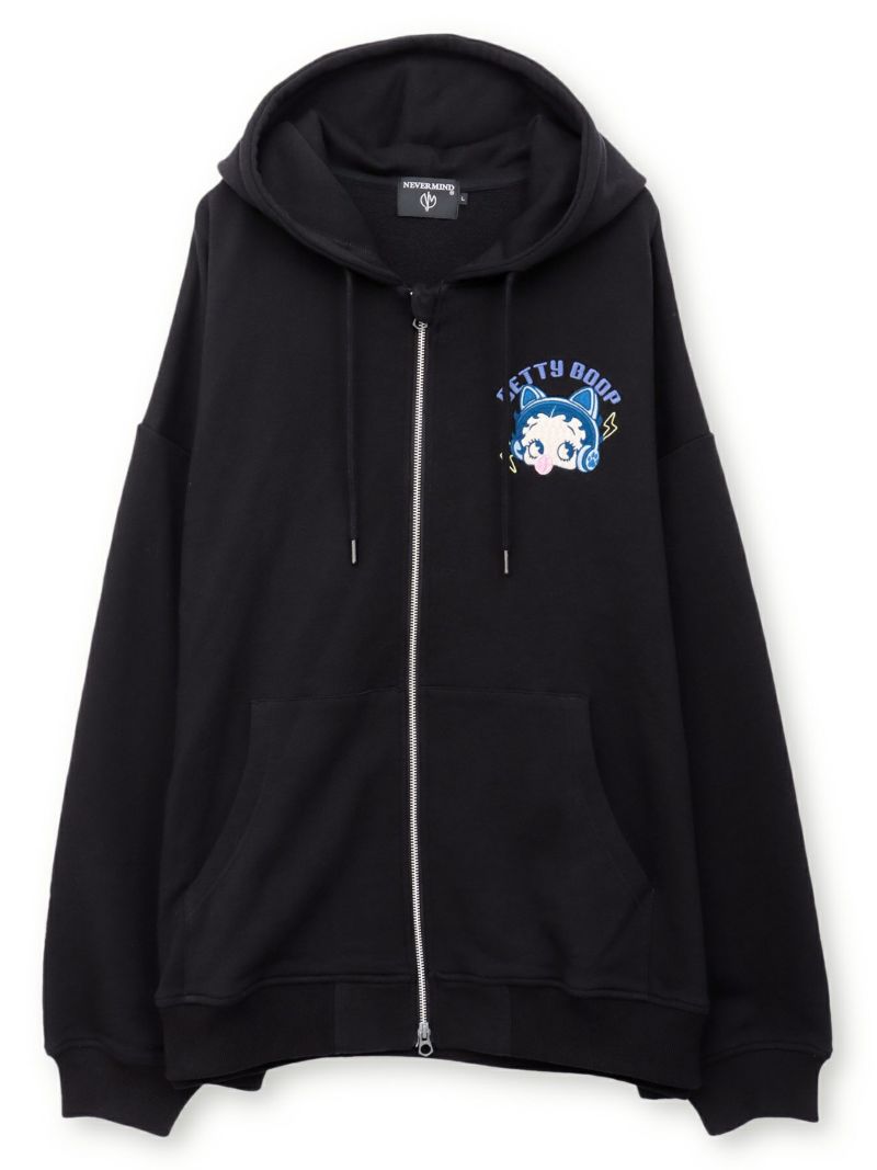 【BETTY BOOP】“TOXIC BETTY”刺繍入りZIPパーカー〔別注〕