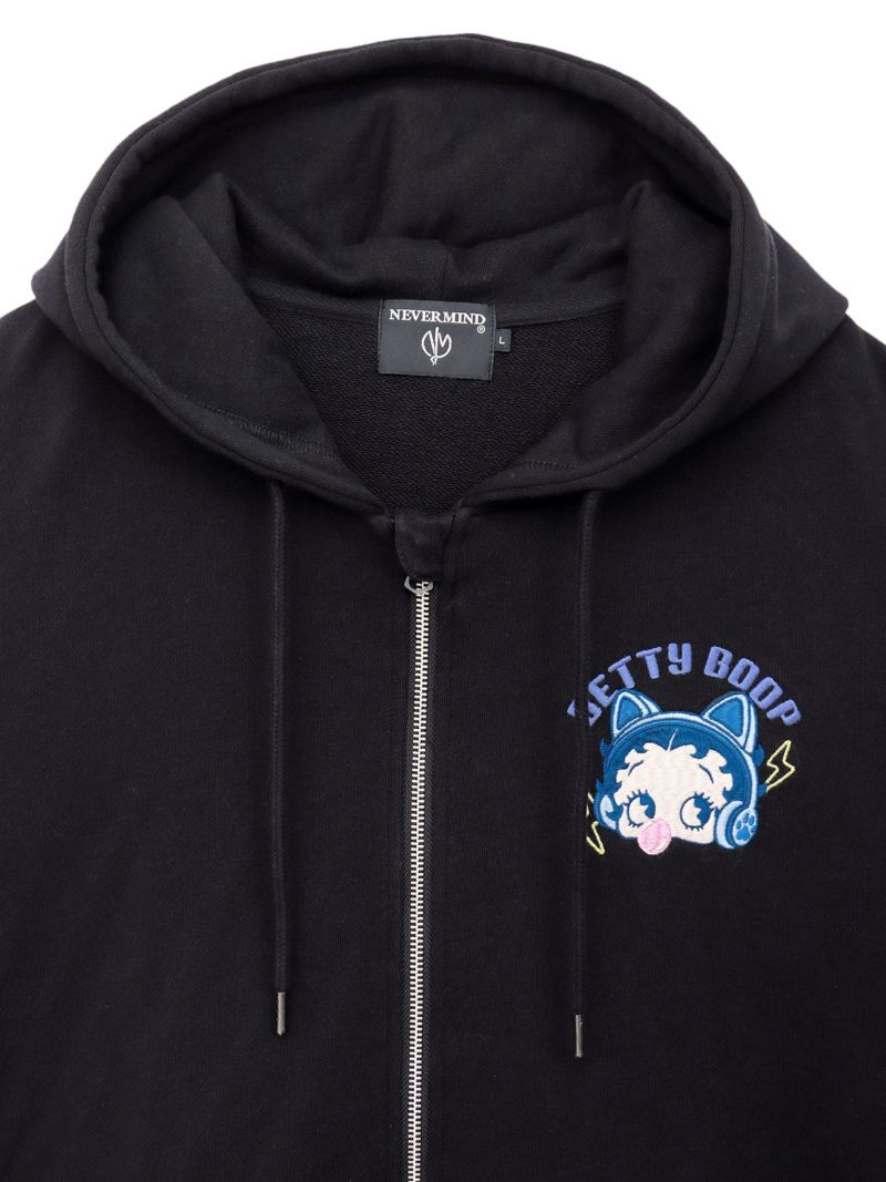【BETTY BOOP】“TOXIC BETTY”刺繍入りZIPパーカー〔別注〕