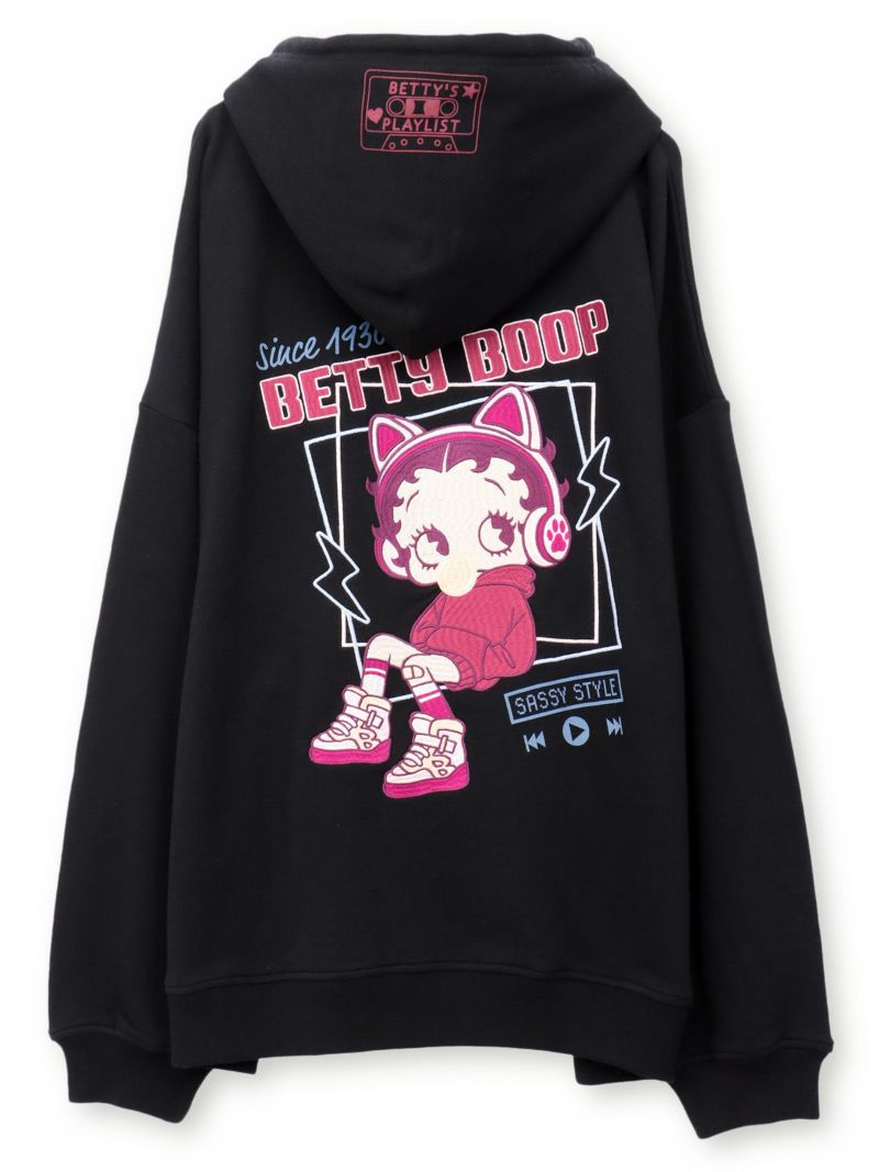 【BETTY BOOP】“TOXIC BETTY”刺繍入りZIPパーカー〔別注：web限定カラー〕