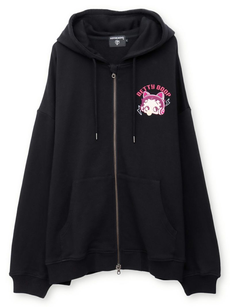 【BETTY BOOP】“TOXIC BETTY”刺繍入りZIPパーカー〔別注：web限定カラー〕