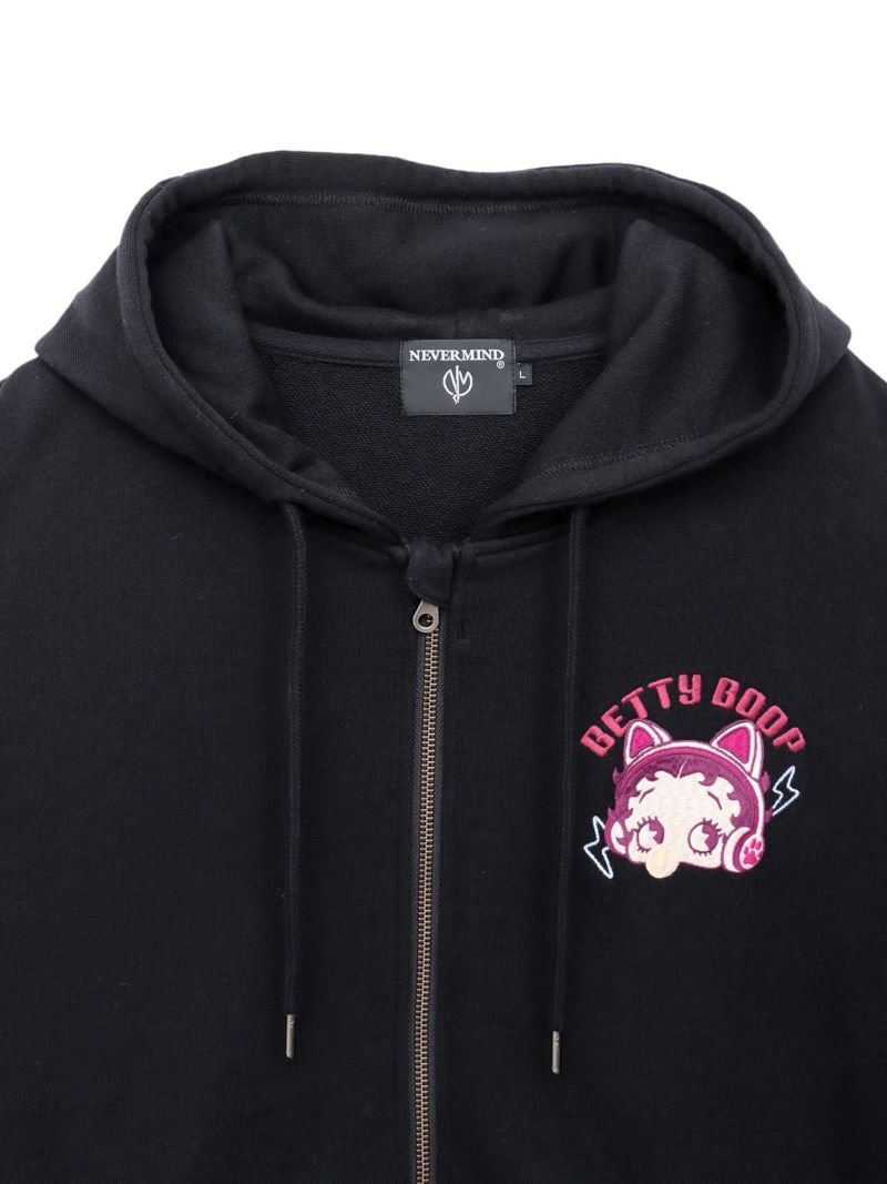 【BETTY BOOP】“TOXIC BETTY”刺繍入りZIPパーカー〔別注：web限定カラー〕