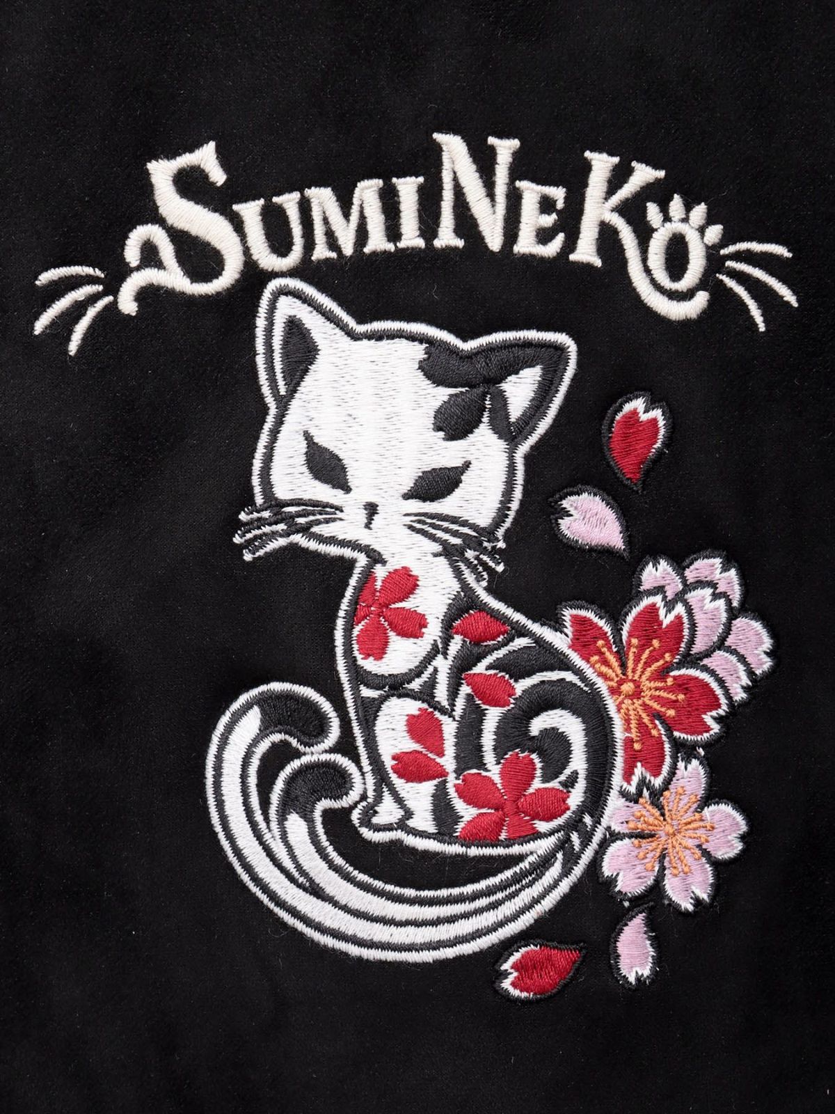  【SUMINEKO】“桜墨猫”裏ファーBIGシルエットZIPパーカー