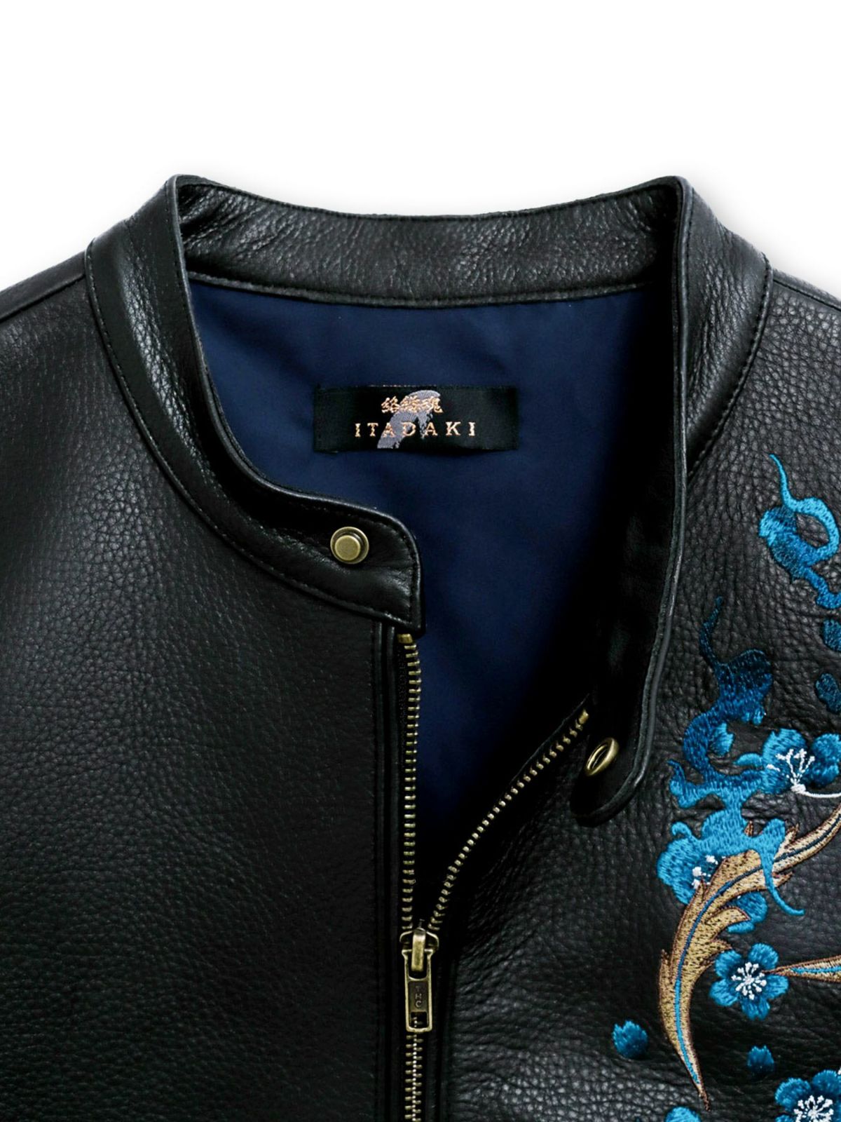  ＜予約＞【絡繰魂・頂】“蒼炎”鳳凰刺繍入りレザージャケット