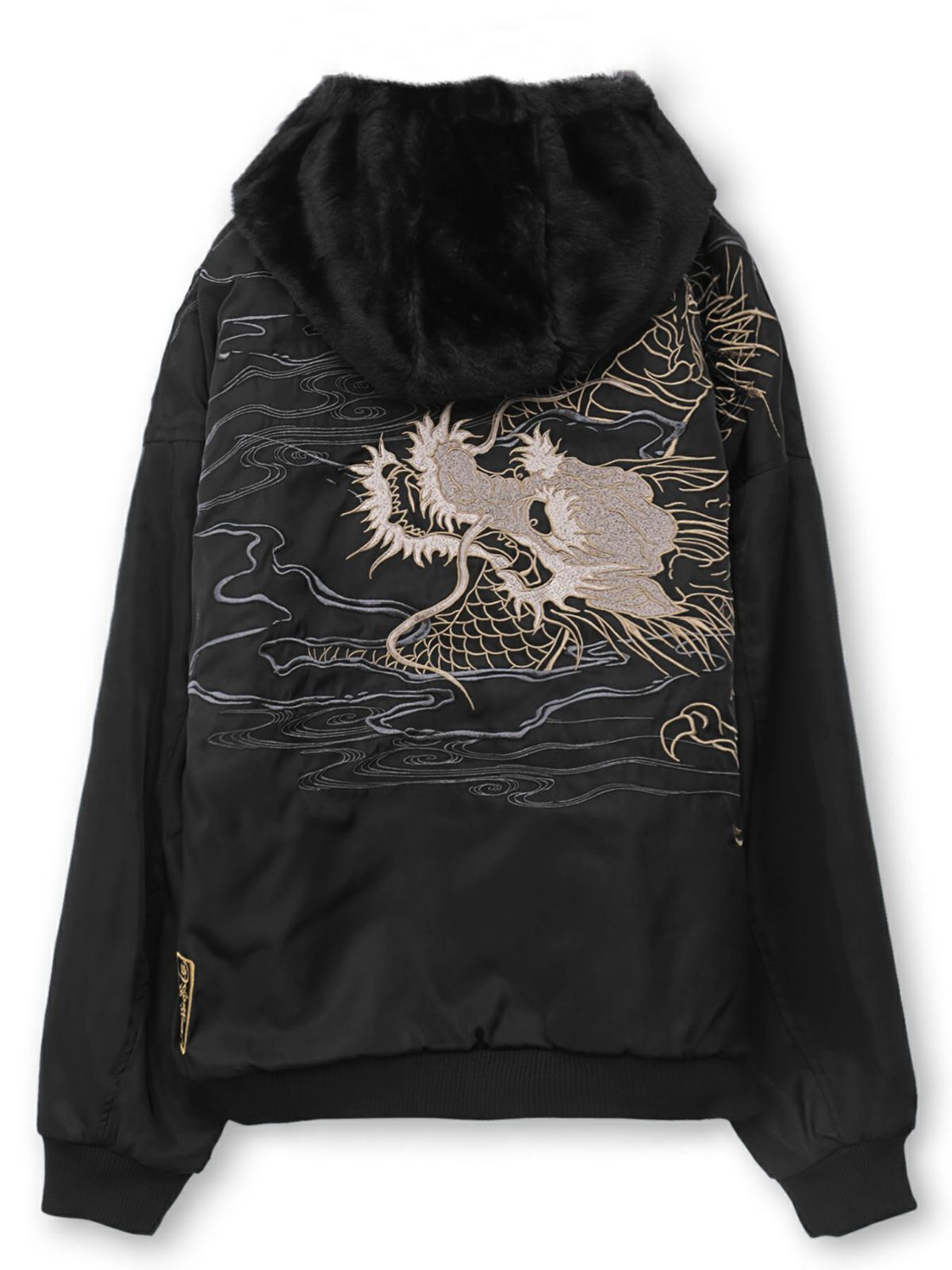 【絡繰魂・粋】“龍神降臨”総刺繍ファーMA-1