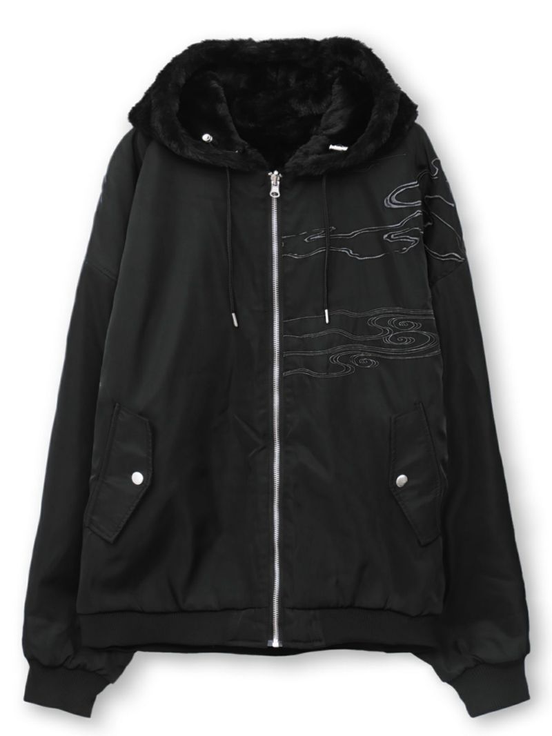 【絡繰魂・粋】“龍神降臨”総刺繍ファーMA-1