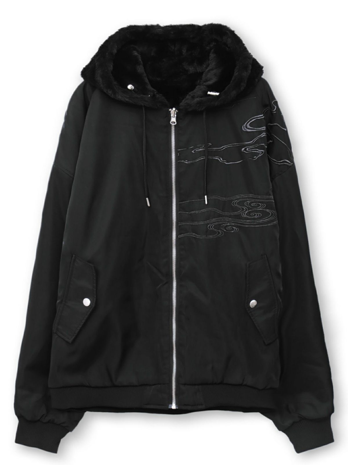 【絡繰魂・粋】“龍神降臨”総刺繍ファーMA-1