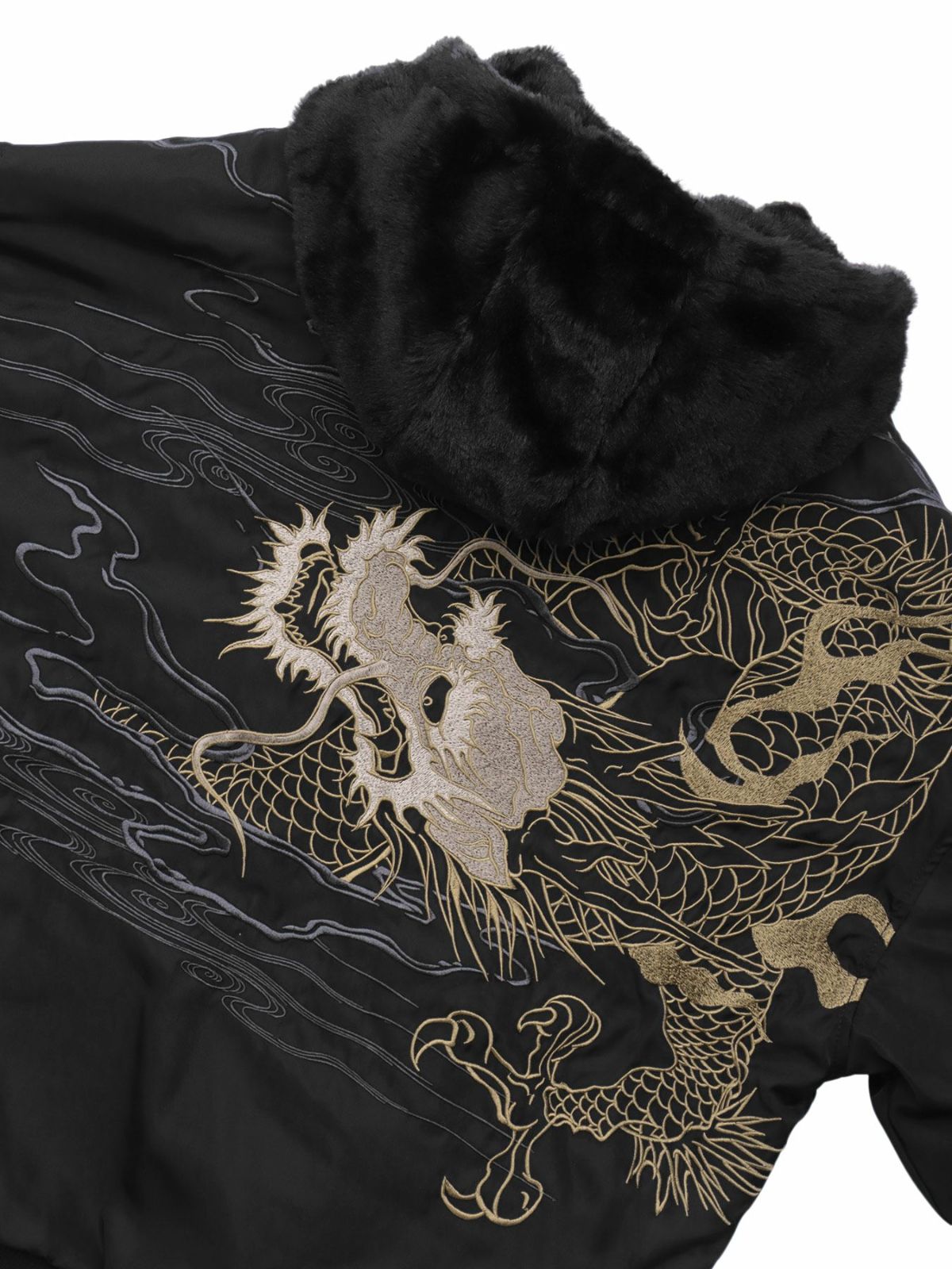 【絡繰魂・粋】“龍神降臨”総刺繍ファーMA-1