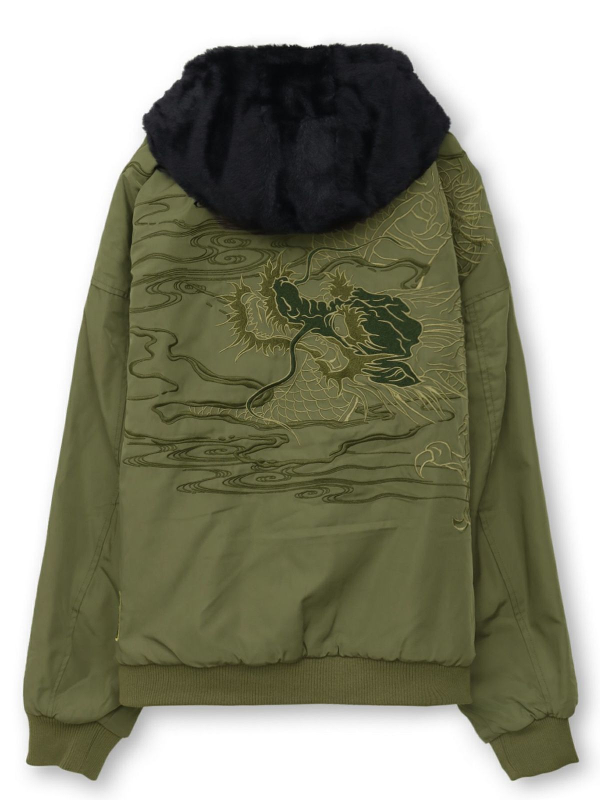 【絡繰魂・粋】“龍神降臨”総刺繍ファーMA-1