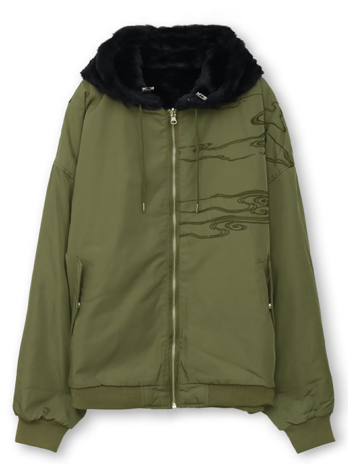 【絡繰魂・粋】“龍神降臨”総刺繍ファーMA-1