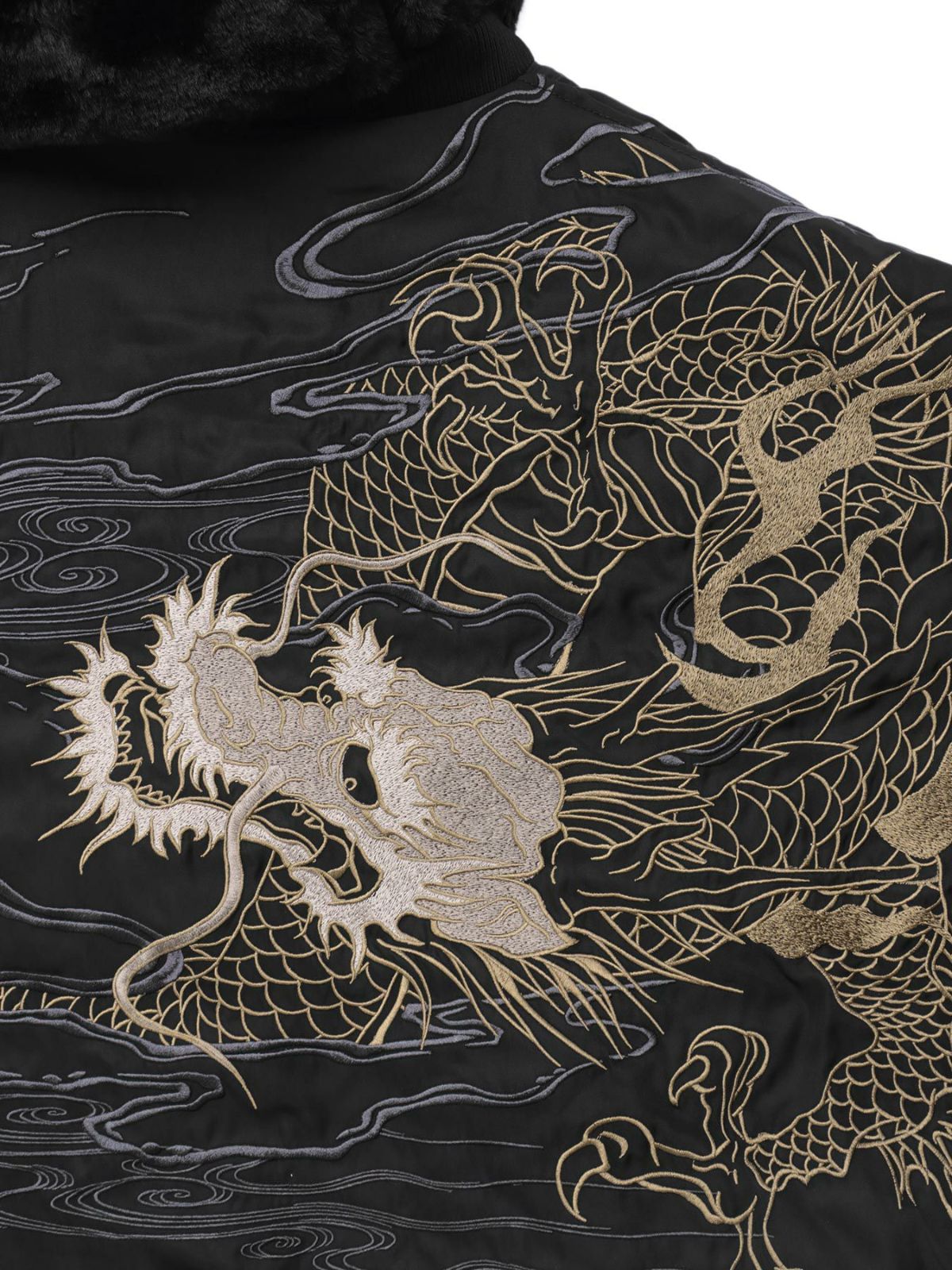 【絡繰魂・粋】“龍神降臨”総刺繍ファーMA-1