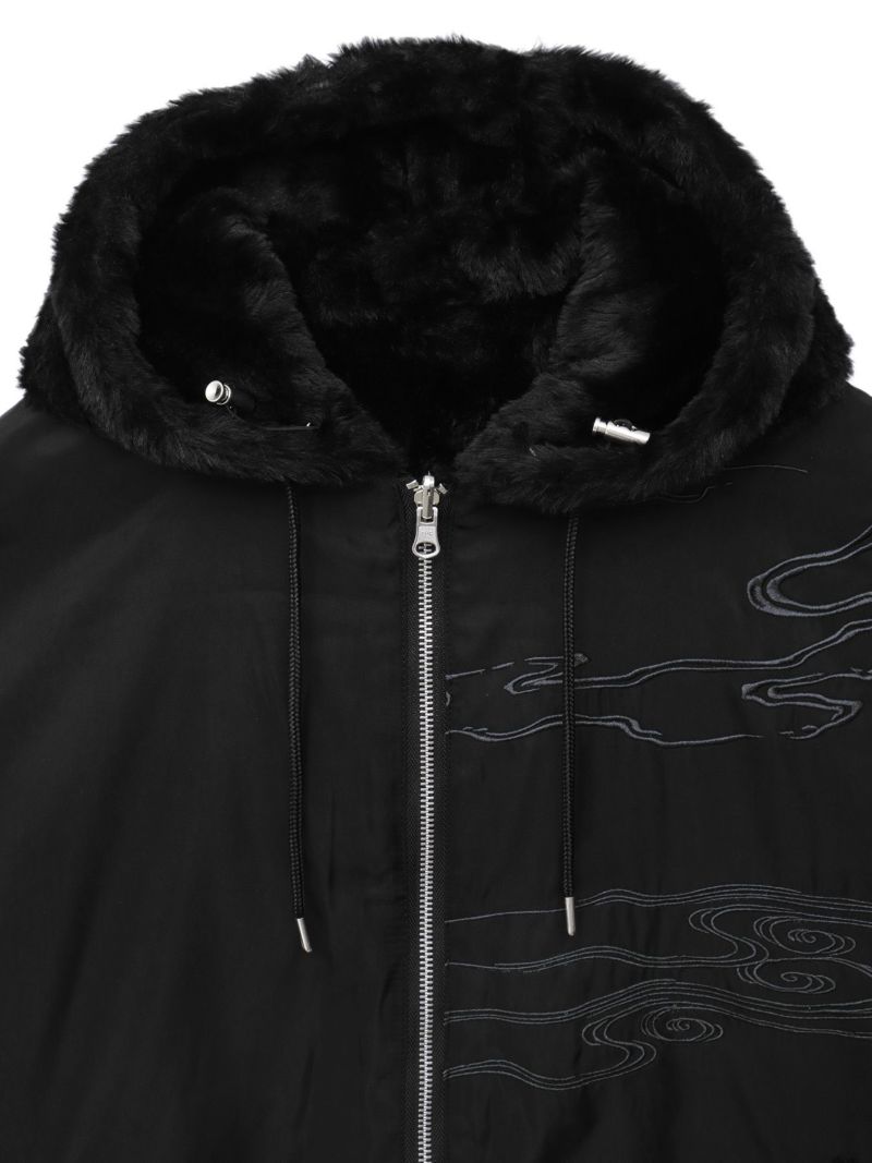 【絡繰魂・粋】“龍神降臨”総刺繍ファーMA-1