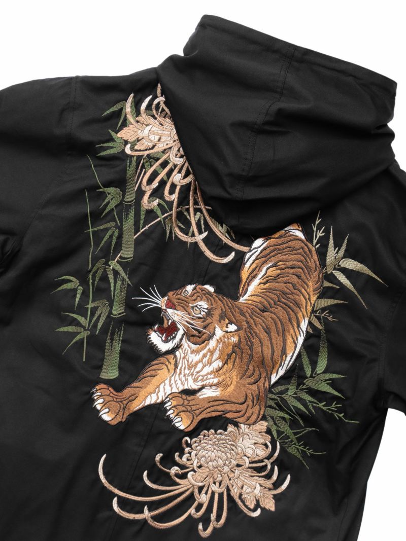 【絡繰魂・粋】“信長の虎”総刺繍2WAYモッズコート