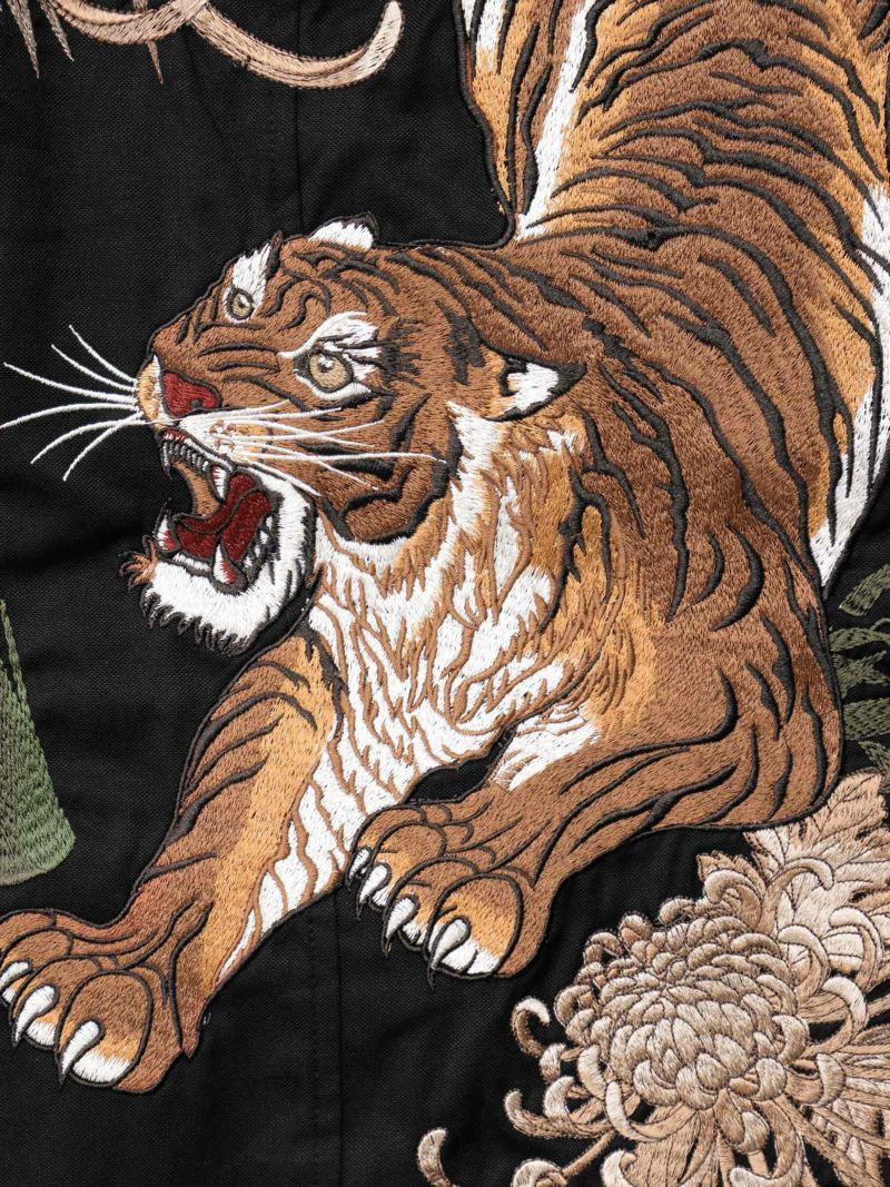 【絡繰魂・粋】“信長の虎”総刺繍2WAYモッズコート