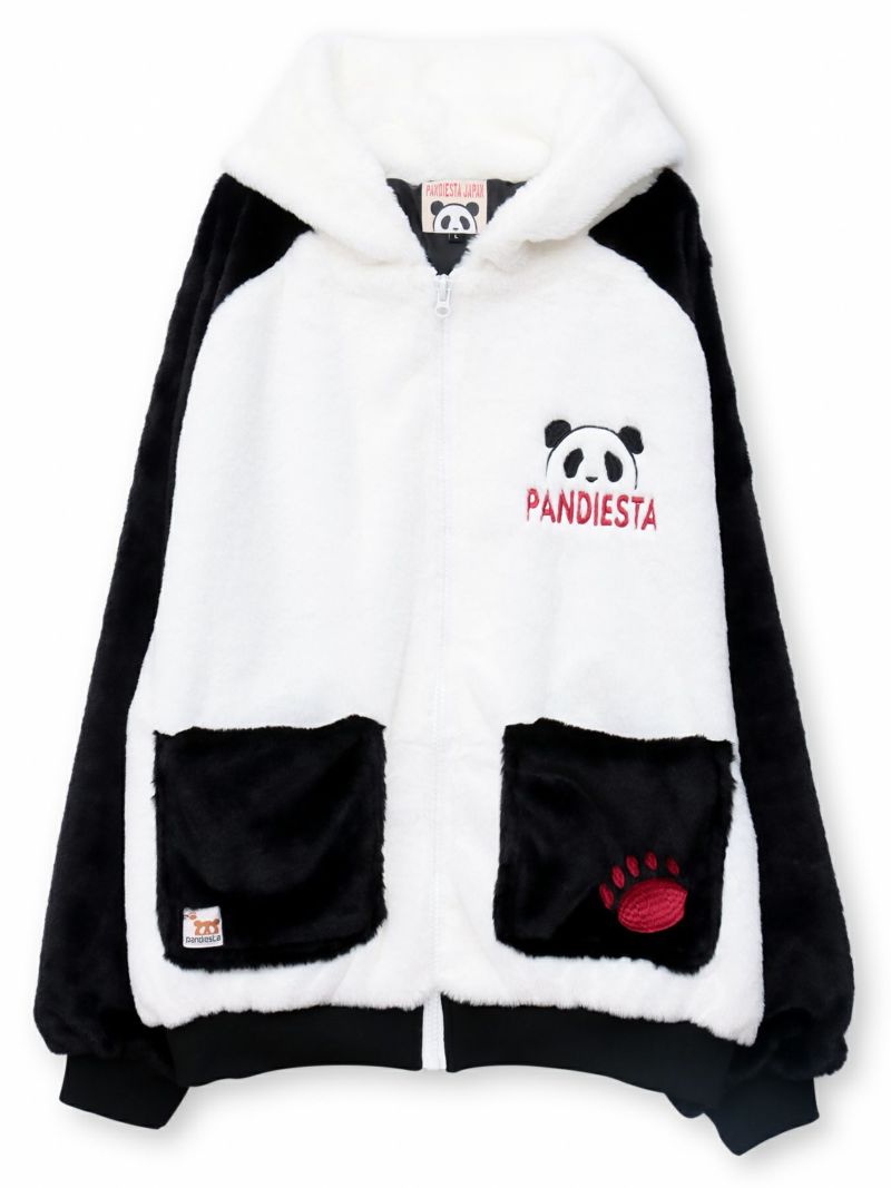 【PANDIESTA JAPAN】ラグラン切替フェイクファーなりきりZIPパーカー