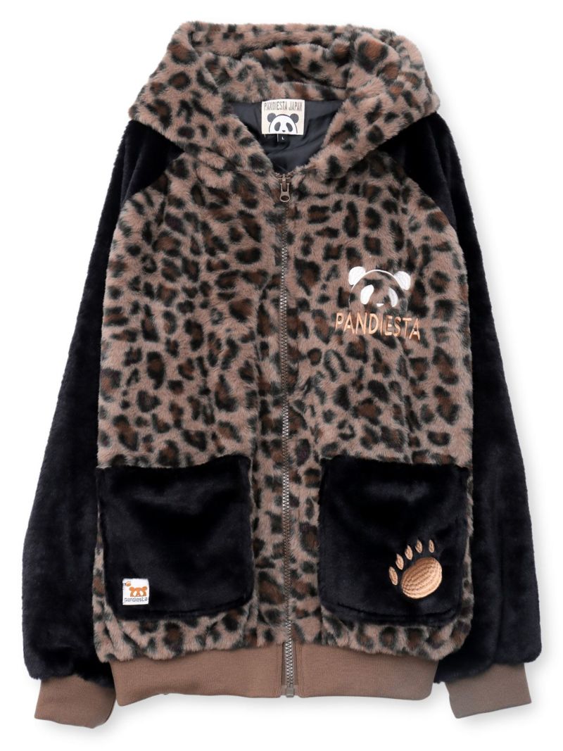 【PANDIESTA JAPAN】ラグラン切替フェイクファーなりきりZIPパーカー