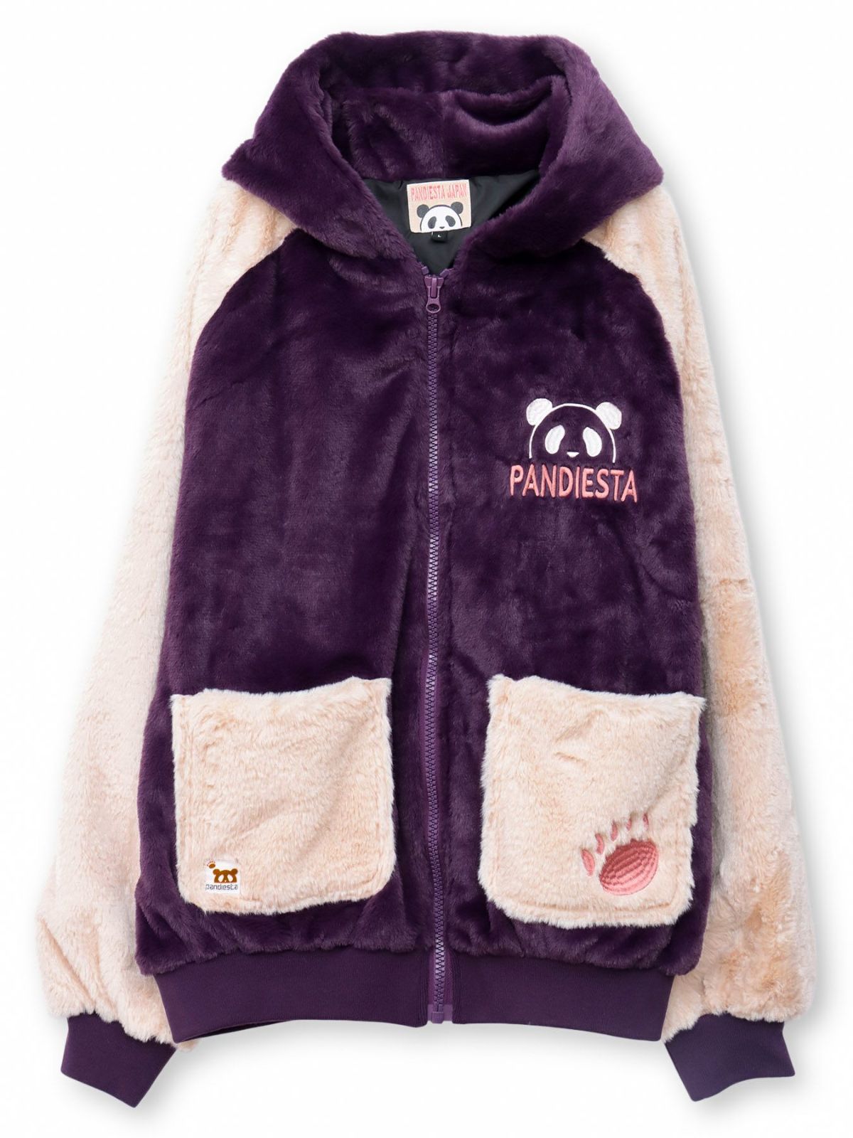 【PANDIESTA JAPAN】ラグラン切替フェイクファーなりきりZIPパーカー
