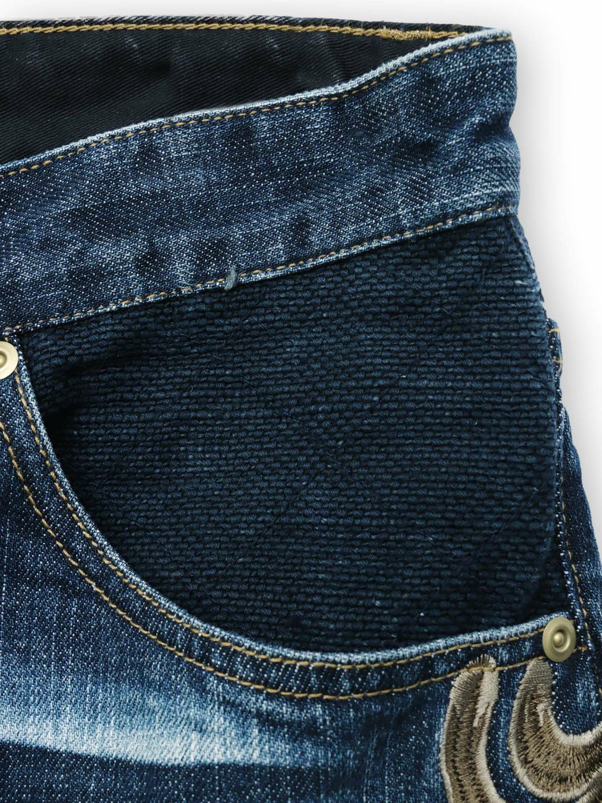  ＜予約＞【絡繰魂・頂】“蒼炎”鳳凰総刺繍デニムパンツ