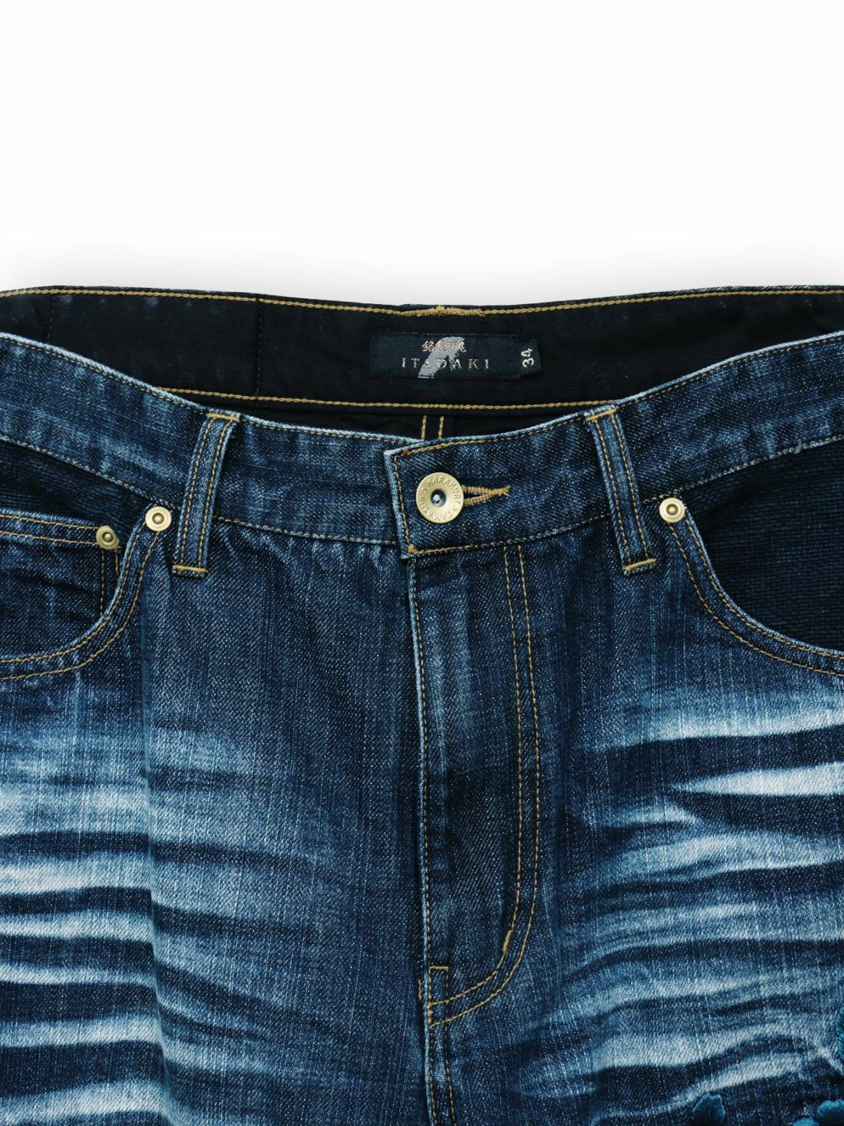  ＜予約＞【絡繰魂・頂】“蒼炎”鳳凰総刺繍デニムパンツ