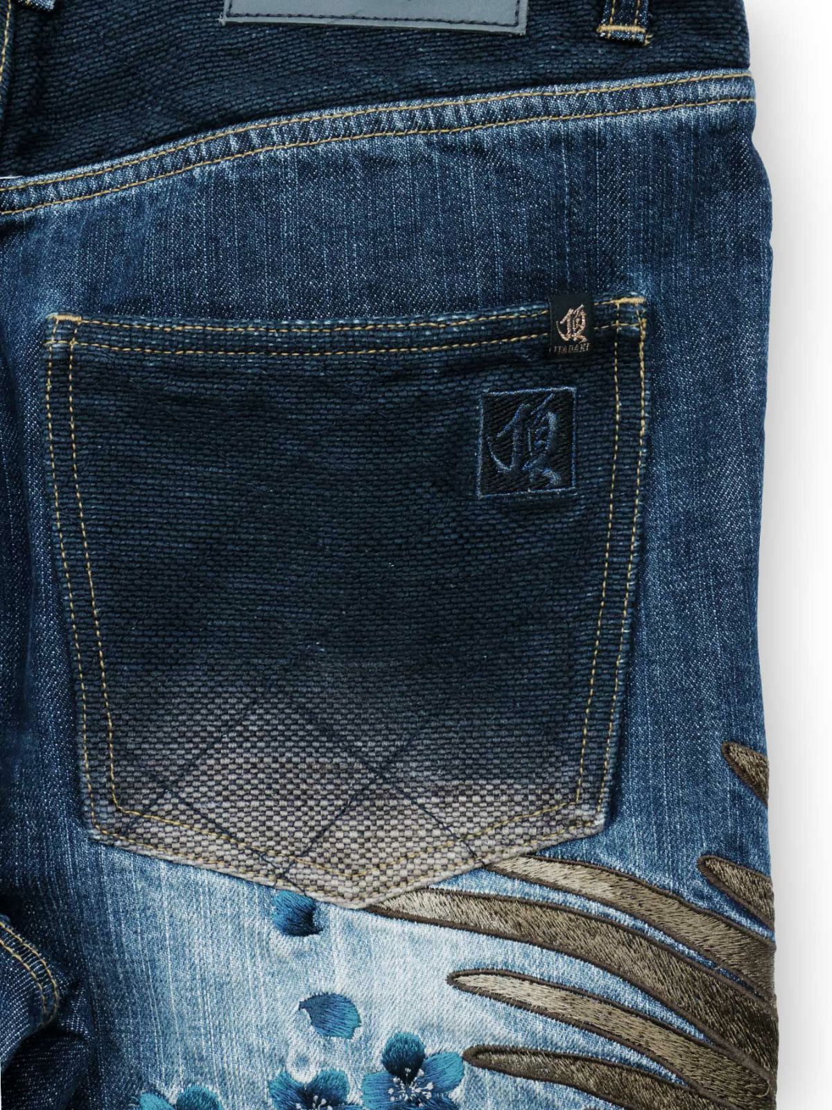  ＜予約＞【絡繰魂・頂】“蒼炎”鳳凰総刺繍デニムパンツ