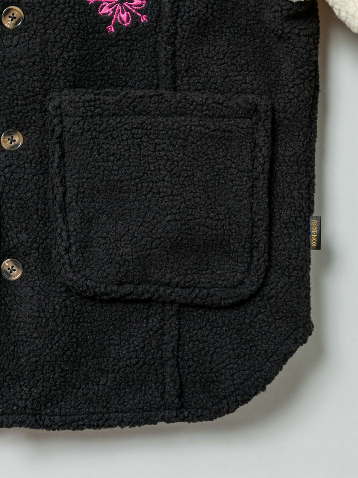 【今昔 -KON-JAKU-】“鮮やかな結晶”刺繍入りボアコート