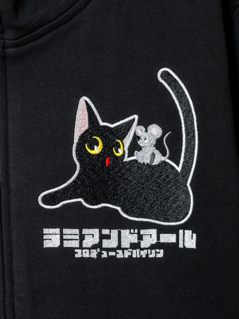 【LiN】“アートなLamy&Earl”刺入りZIPパーカー