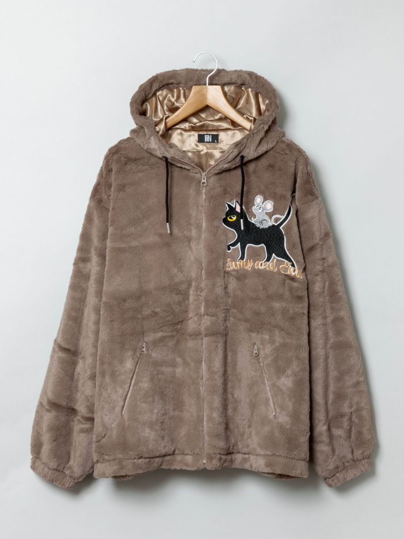 【LiN】“Lamy & Earl雨上がりの午後”フェイクファーZIPパーカー