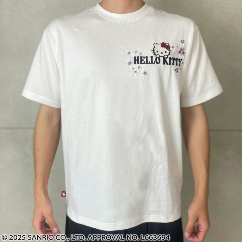 【絡繰魂×HELLO KITTY】“さくらとキティ”刺繍入りTシャツ