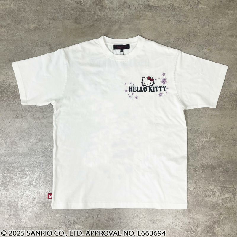 【絡繰魂×HELLO KITTY】“さくらとキティ”刺繍入りTシャツ