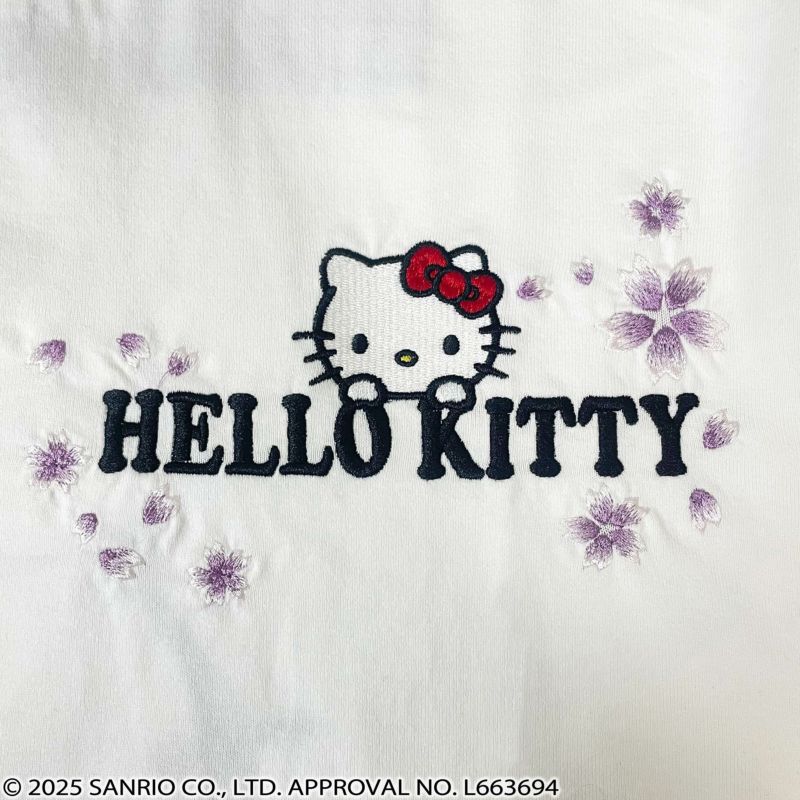 【絡繰魂×HELLO KITTY】“さくらとキティ”刺繍入りTシャツ