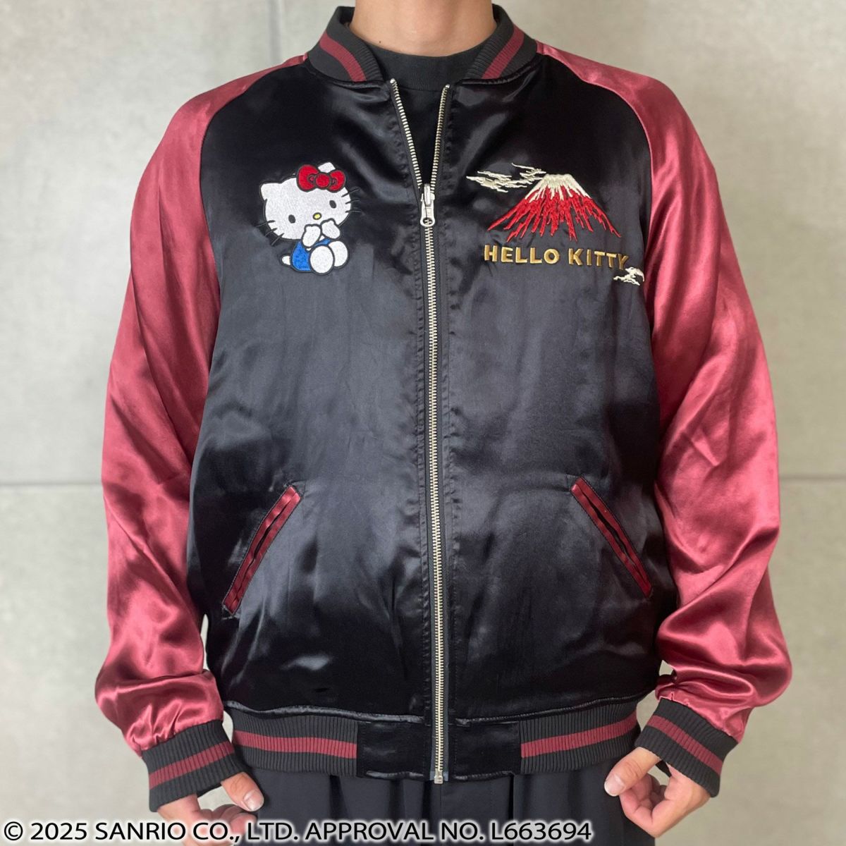 【絡繰魂×HELLO KITTY】“NIPPON RETORO”総刺繍リバーシブルスカジャン