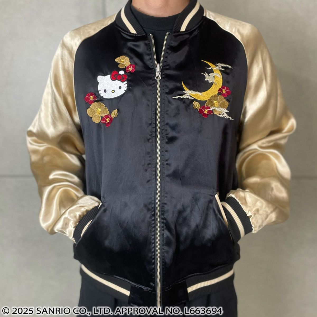 【絡繰魂×HELLO KITTY】“NIPPON RETORO”総刺繍リバーシブルスカジャン