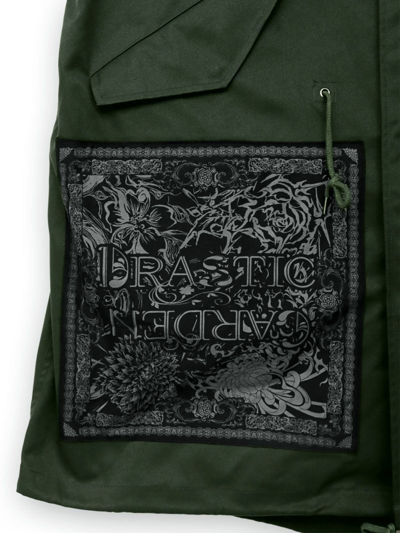  【DRASTIC GARDEN】“劇薬ノ園”刺繍入り3WAYモッズコート