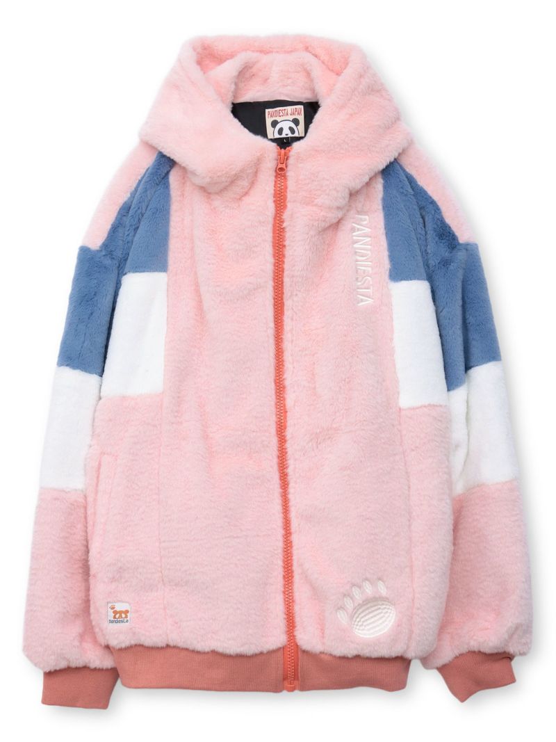 【PANDIESTA JAPAN】“逆さまパンダ”切替フェイクファーなりきりZIPパーカー