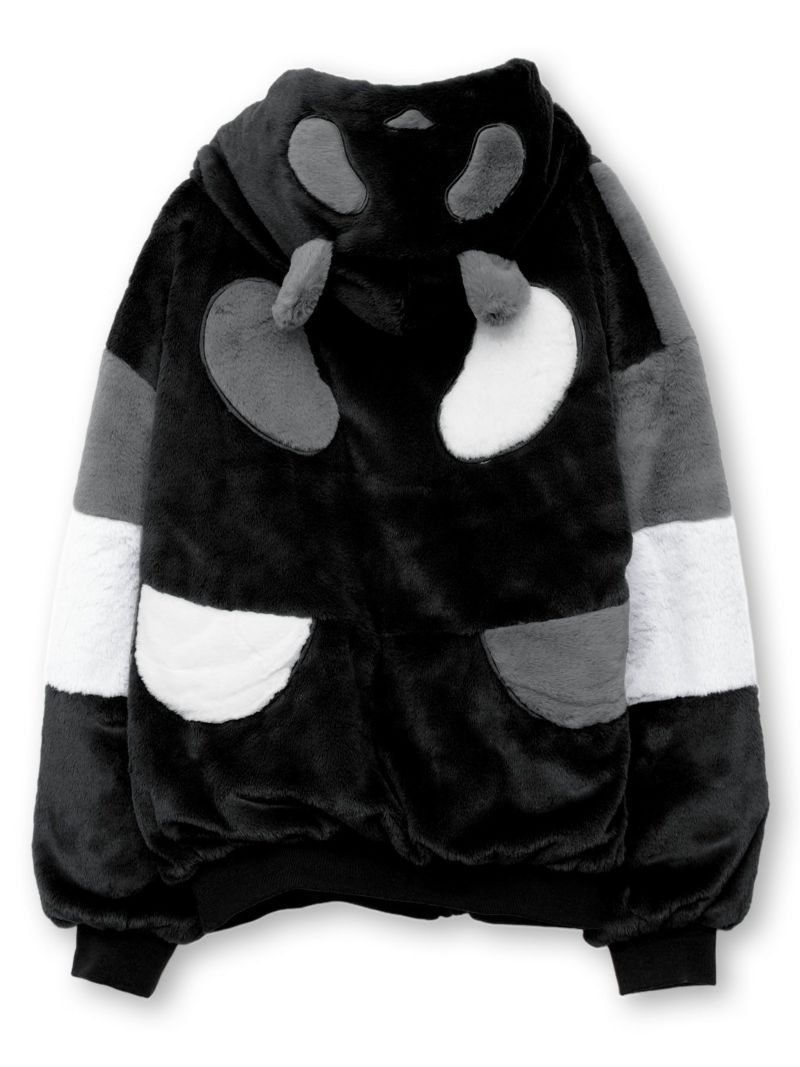 【PANDIESTA JAPAN】“逆さまパンダ”切替フェイクファーなりきりZIPパーカー
