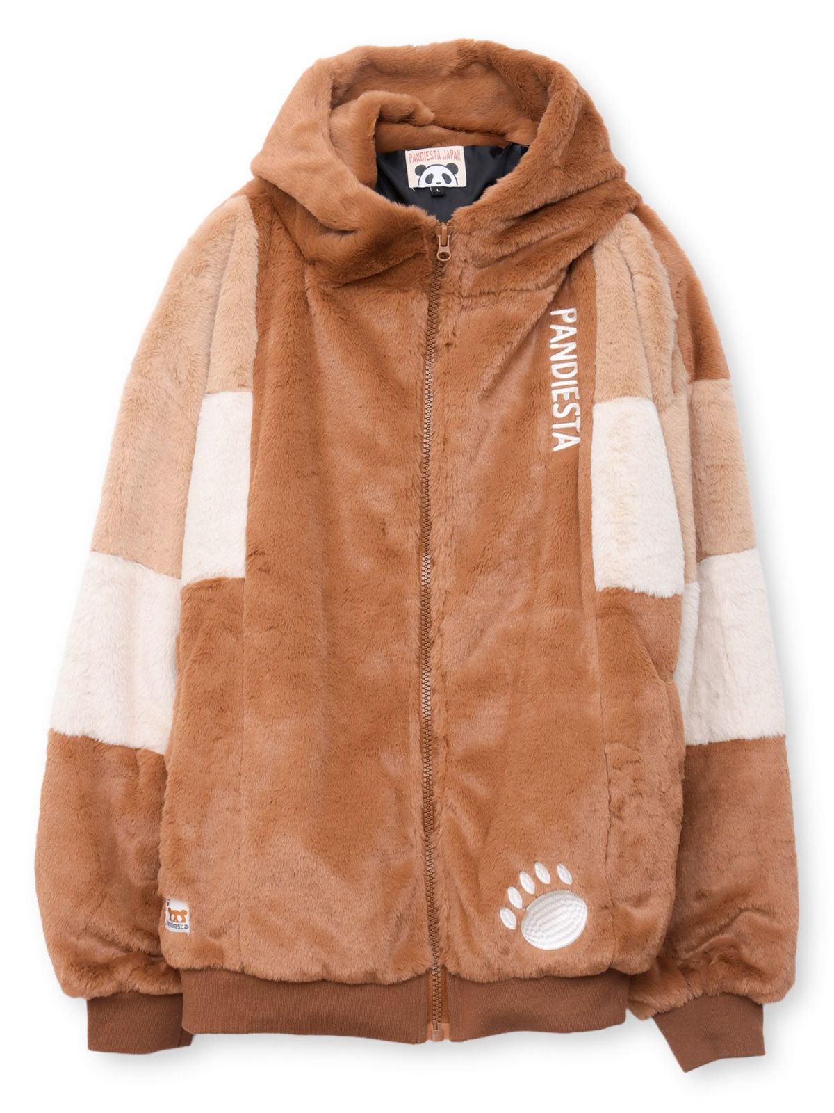 【PANDIESTA JAPAN】“逆さまパンダ”切替フェイクファーなりきりZIPパーカー