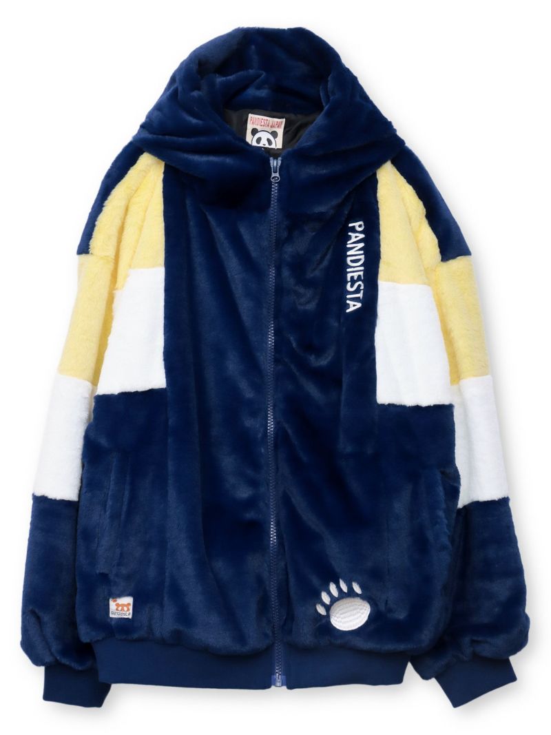 【PANDIESTA JAPAN】“逆さまパンダ”切替フェイクファーなりきりZIPパーカー