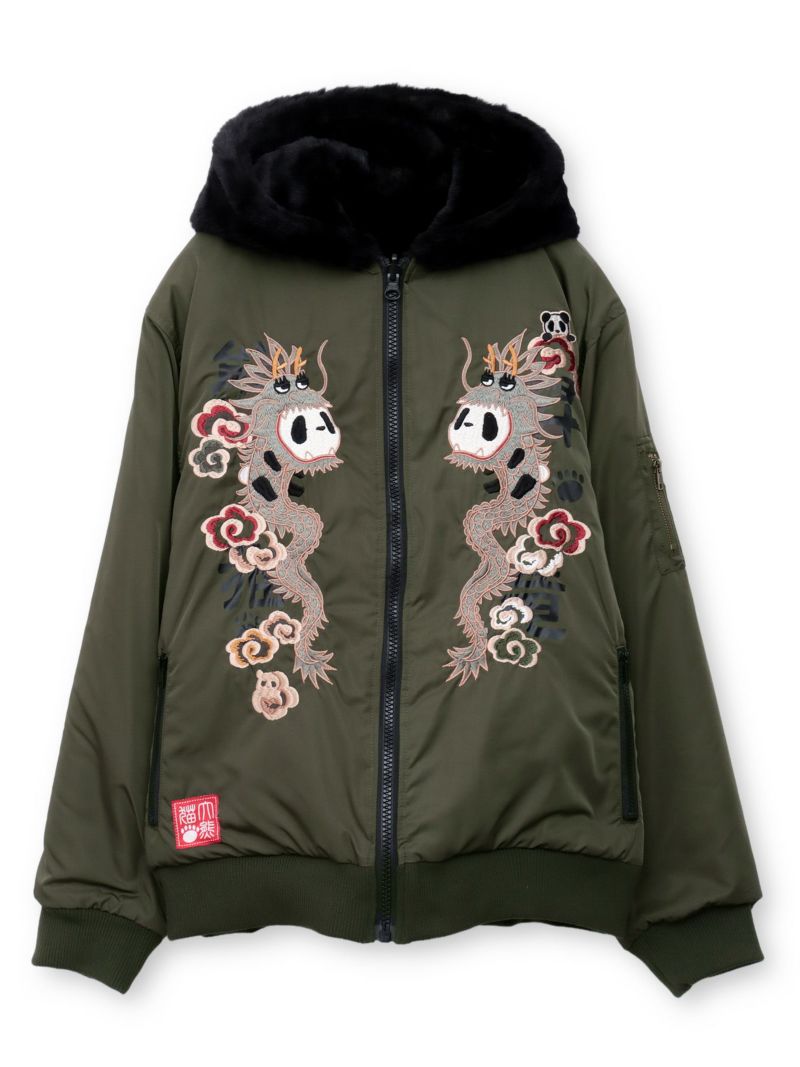  【PANDIESTA JAPAN】“パンドラゴン昇龍”刺繍入りリバーシブルMA-1