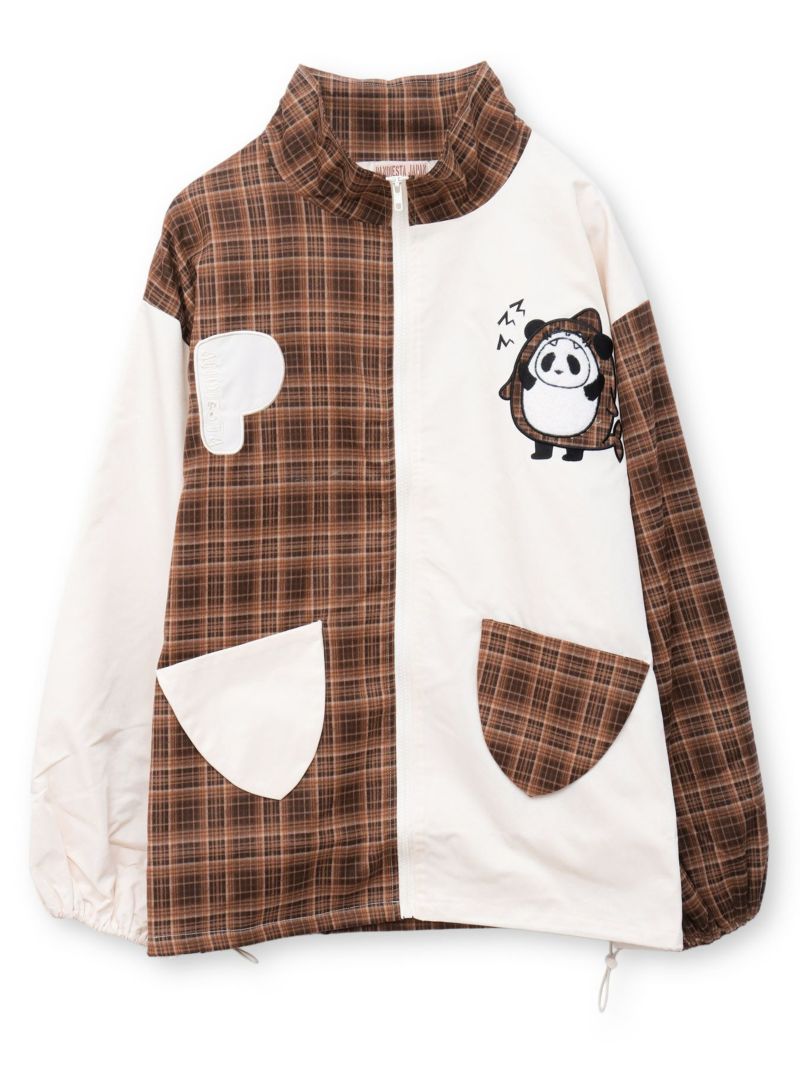 【PANDIESTA JAPAN】“サメパンダ”BIGシルエットチェック切替ジャケット