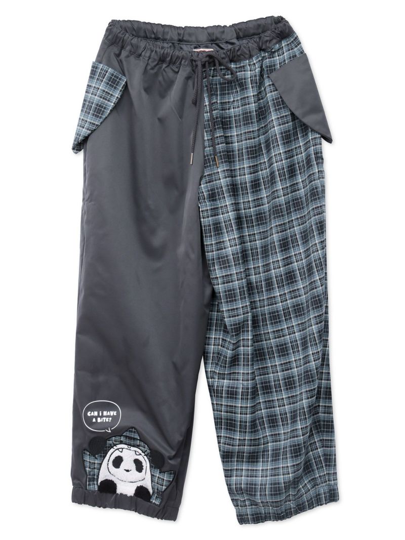 【PANDIESTA JAPAN】“サメパンダ”BIGシルエットチェック切替パンツ