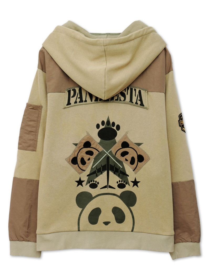【PANDIESTA JAPAN】“エアフォースパンダ”切替刺繍入りZIPパーカー