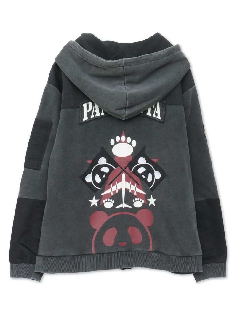 【PANDIESTA JAPAN】“エアフォースパンダ”切替刺繍入りZIPパーカー