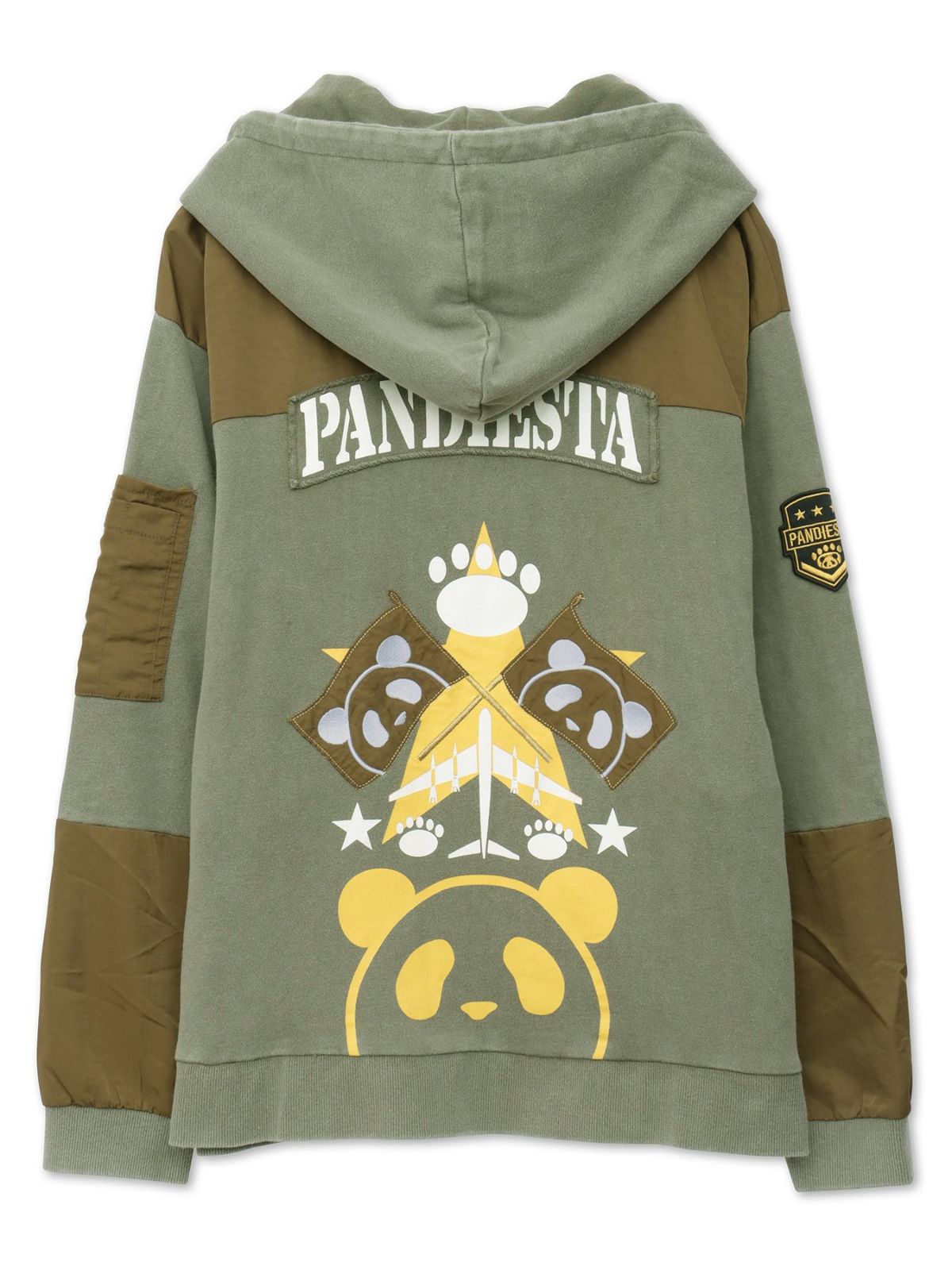 【PANDIESTA JAPAN】“エアフォースパンダ”切替刺繍入りZIPパーカー