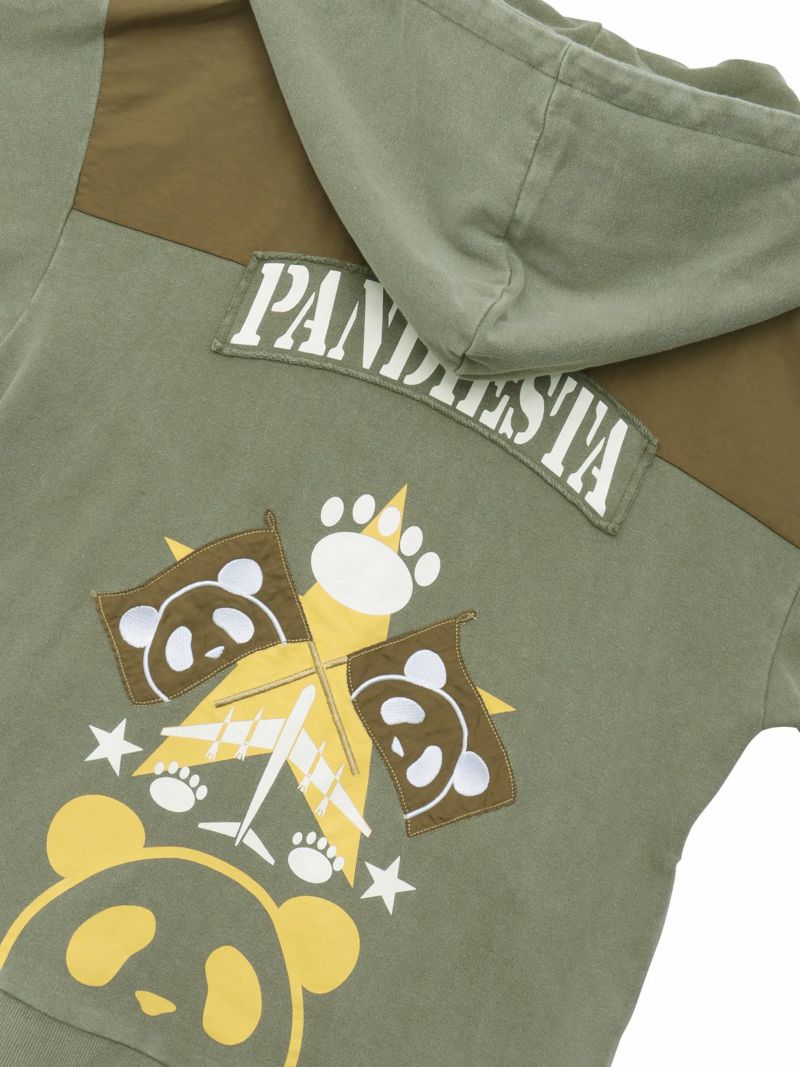 【PANDIESTA JAPAN】“エアフォースパンダ”切替刺繍入りZIPパーカー