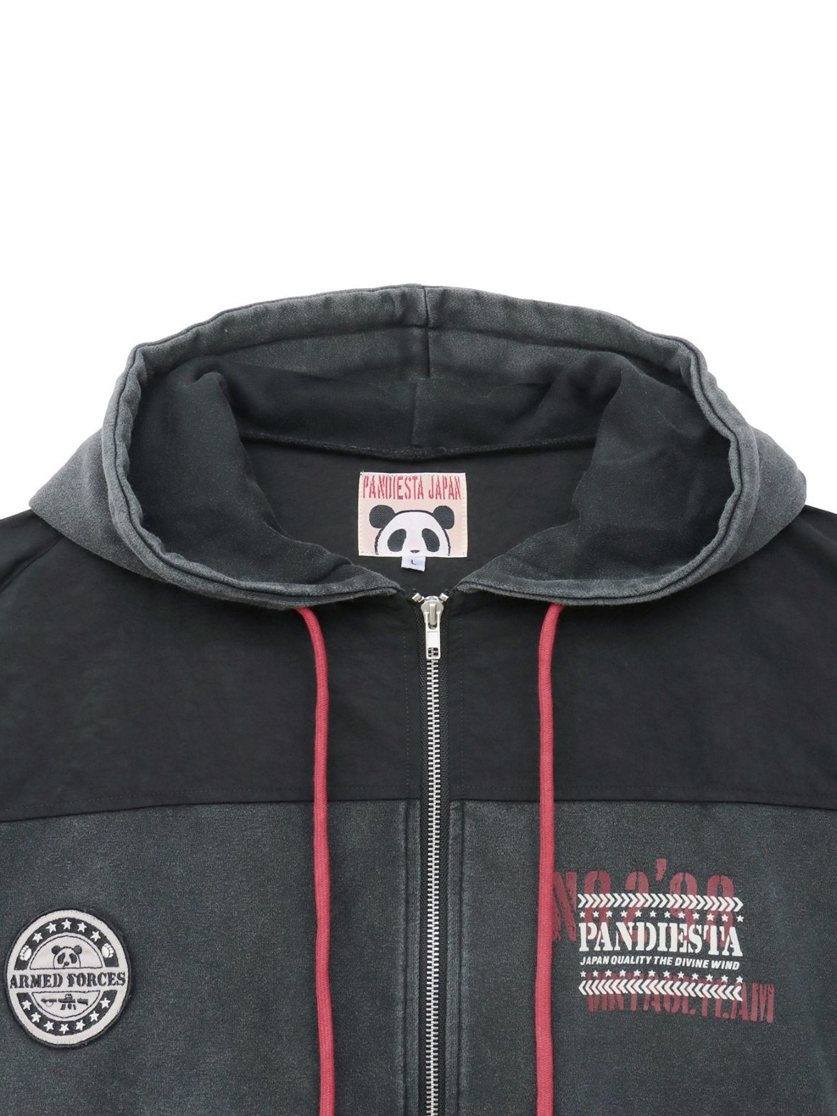 【PANDIESTA JAPAN】“エアフォースパンダ”切替刺繍入りZIPパーカー