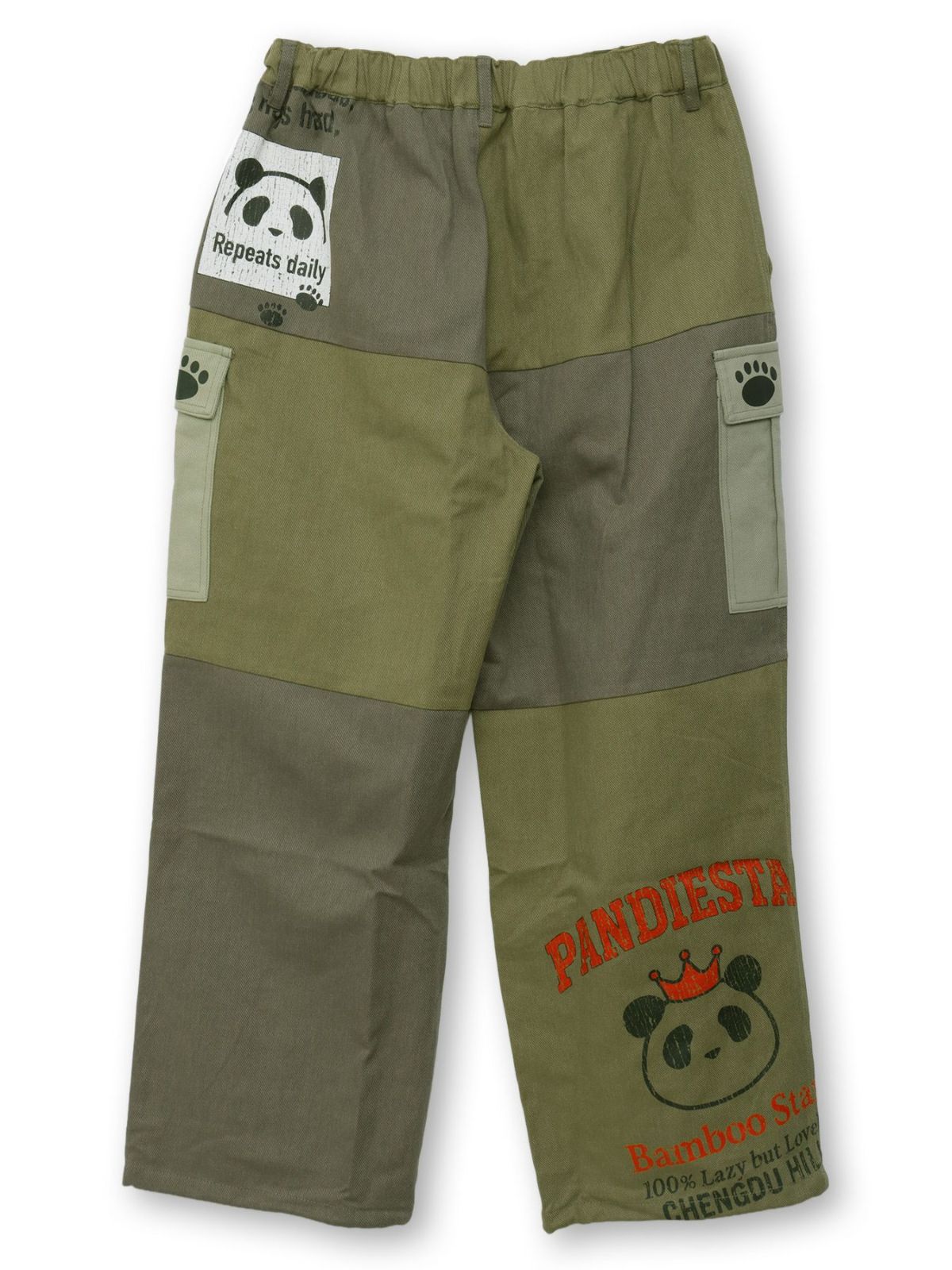 【PANDIESTA JAPAN】リメイク風切替BIGシルエットワイドカーゴパンツ