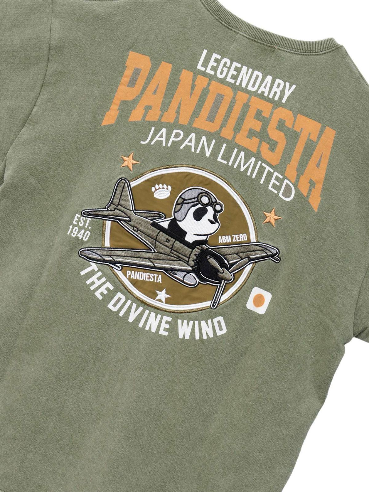 【PANDIESTA JAPAN】サコッシュ付き刺繍入りフェイクレイヤードスウェットトレーナー