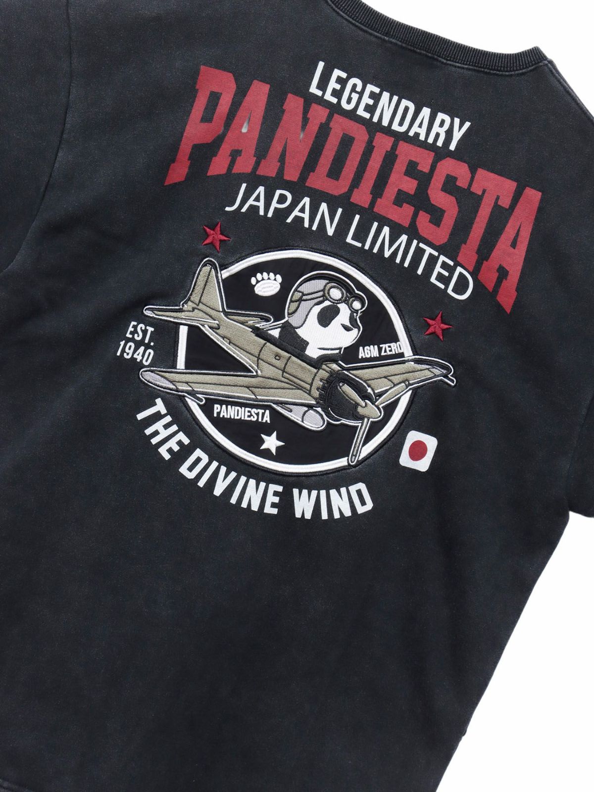 【PANDIESTA JAPAN】サコッシュ付き刺繍入りフェイクレイヤードスウェットトレーナー