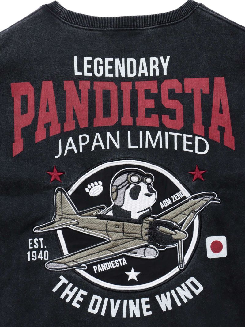 【PANDIESTA JAPAN】サコッシュ付き刺繍入りフェイクレイヤードスウェットトレーナー