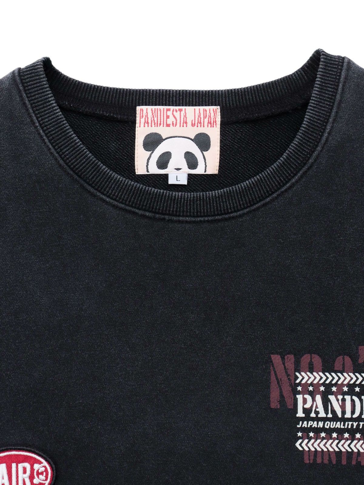 【PANDIESTA JAPAN】サコッシュ付き刺繍入りフェイクレイヤードスウェットトレーナー