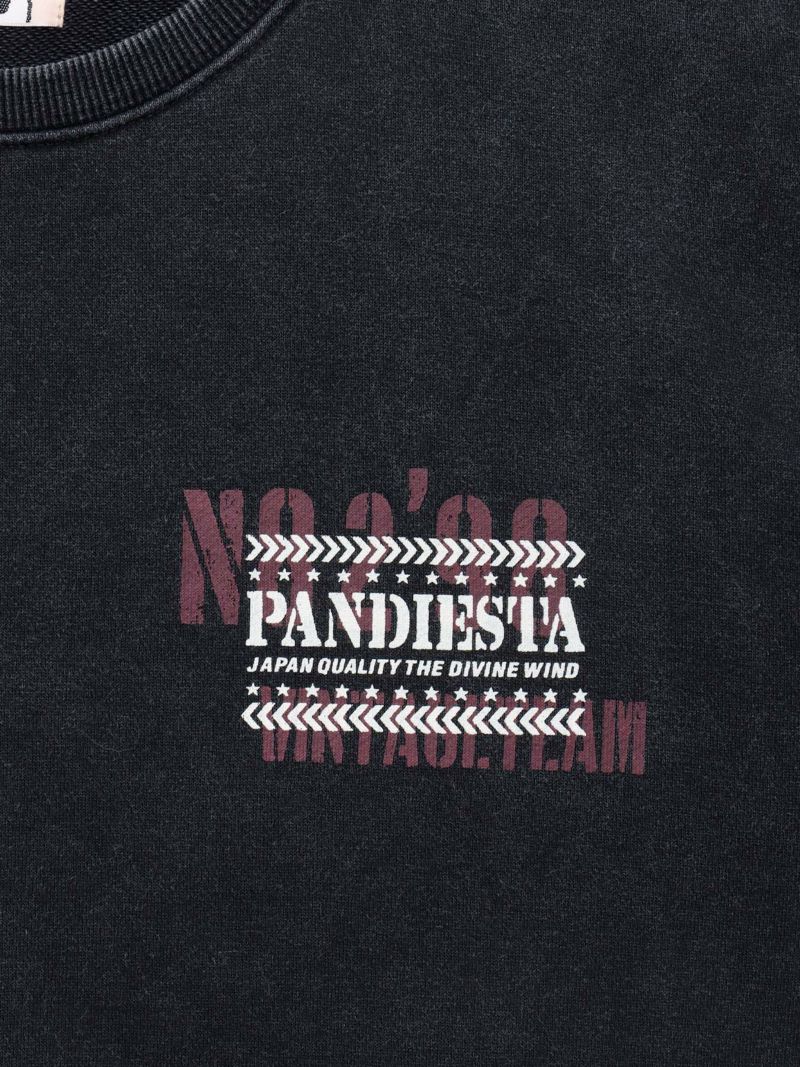 【PANDIESTA JAPAN】サコッシュ付き刺繍入りフェイクレイヤードスウェットトレーナー